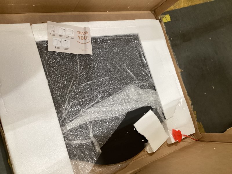 Condition photo showing Good Condition for 26x36 inch black metal framed bathrrom mirror for wall