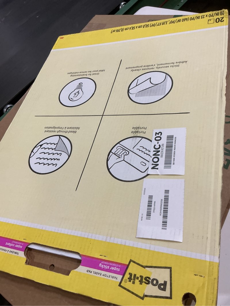 Condition photo showing Good Condition for Post-it Super Sticky Tabletop Easel Pad, Great for Virtual Teachers and Students, 20 x 23 Inches, 20 Sheets/Pad, 1 Pad (563R), Portable White Premium Self Stick Flip Chart Paper, Built-in Easel Stand 1-Pad Easel Pad
