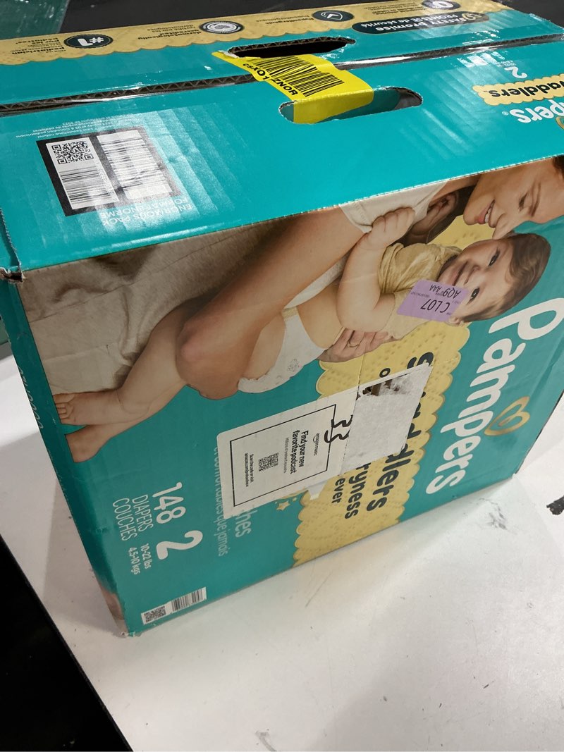 Condition photo showing New/Like New for Pampers Swaddlers Diapers, Size 2 (10-22 lbs), 148 Count, Absorbent, Keeps Baby Dry and Comfortable, Skin Safe Disposable Baby Diaper Size 2 148