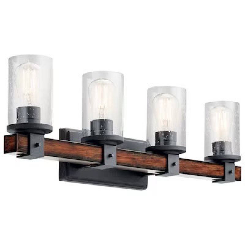 Barrington 29.5-in 4 -Light Distressed Black Rustic Vanity light bar