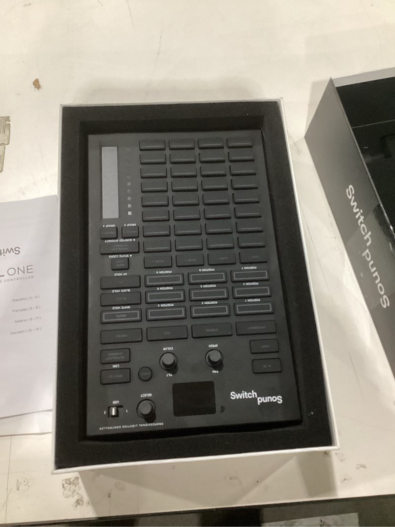 Condition photo showing New/Like New for Not tested!!!SoundSwitch Control One - Professional DMX DJ Lighting Controller with 3 Months SoundSwitch Software Access and DMX Lights and Phillips Hue Support DMX Controller