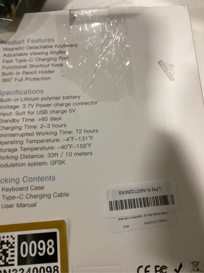 Condition photo showing New/Like New for Harvopu Compatible for iPad 11th 10th Generation Case with Keyboard, Folio Cover with Pencil Holder,