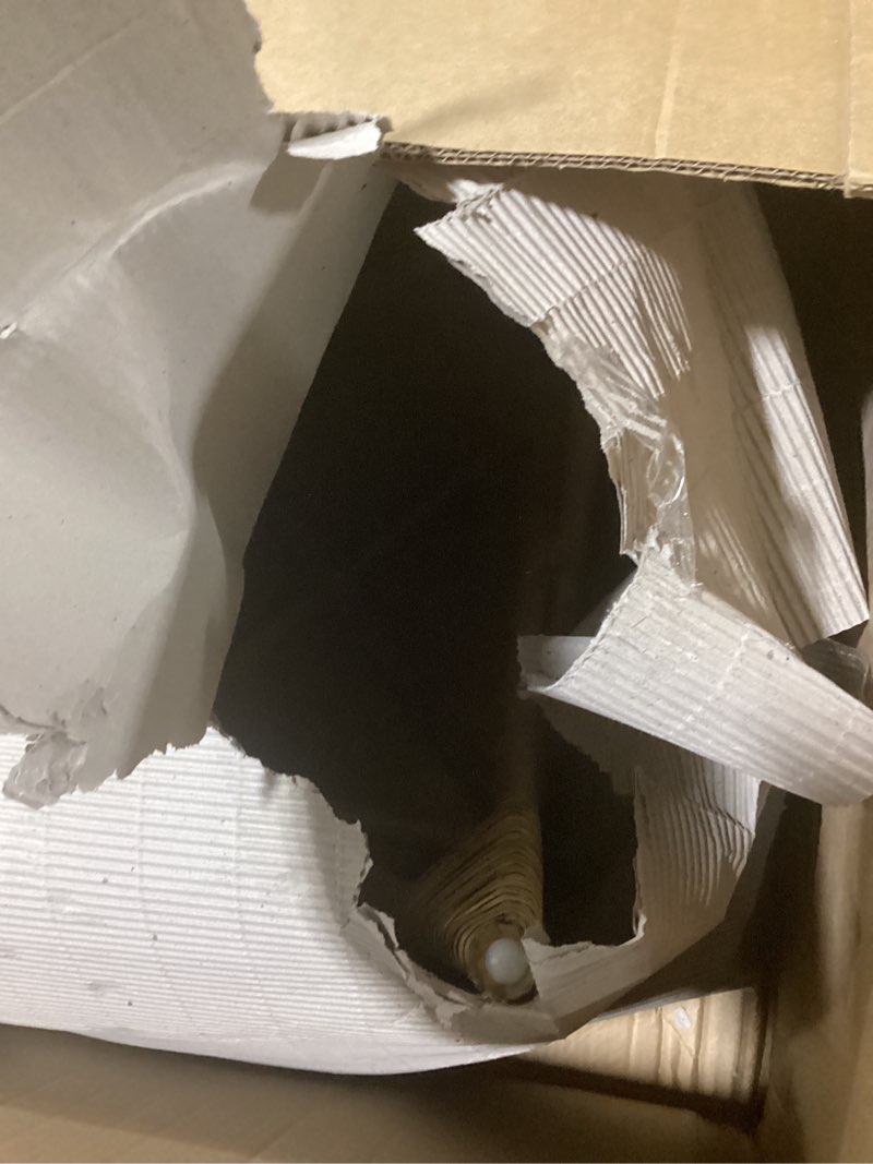 Condition photo showing Good Condition for bali & pari Adeola Round Lantern-Shaped Rattan Coffee Table - Handcrafted Coastal Boho Style Centerp