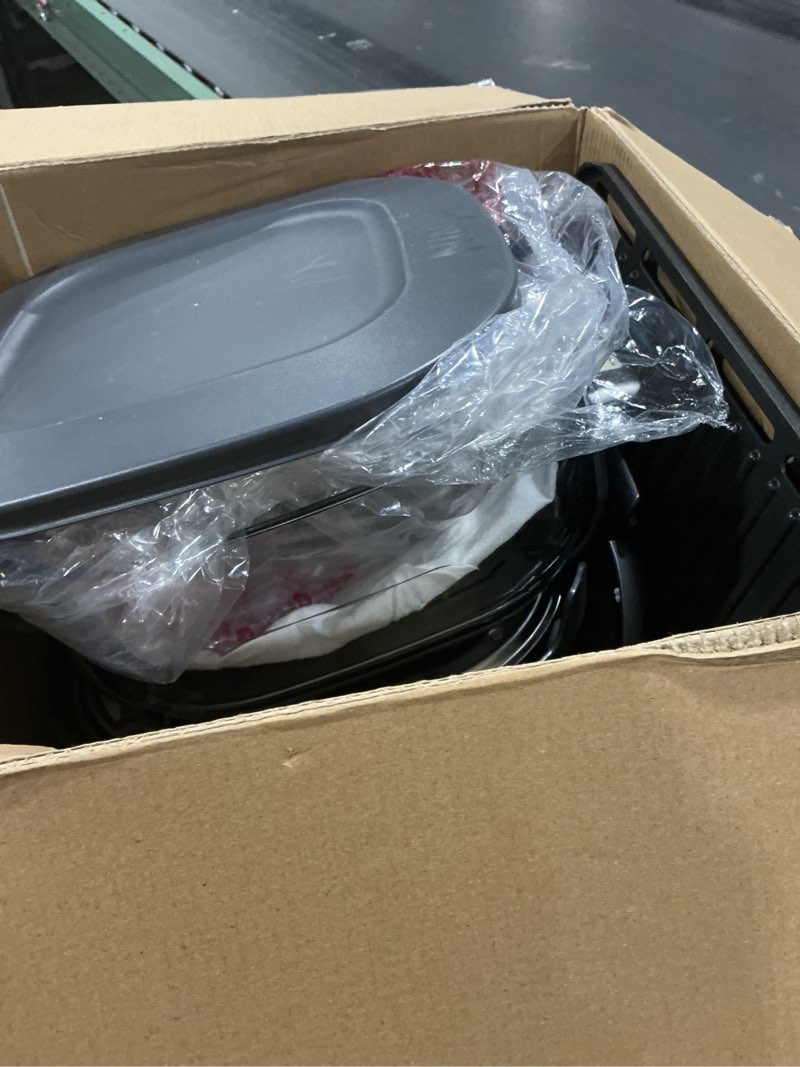 Condition photo showing New/Like New for Ninja Crispi 4-in-1 Glass Air Fryer | 450°F | Non-Toxic | 4QT & 6-Cup Glass Containers w/Lids | Microwave, Freezer, Dishwasher Safe | Max Crisp, Air Fry, Bake, Recrisp | Cyberspace Gray, FN101GY Cyberspace Gray 4 QT