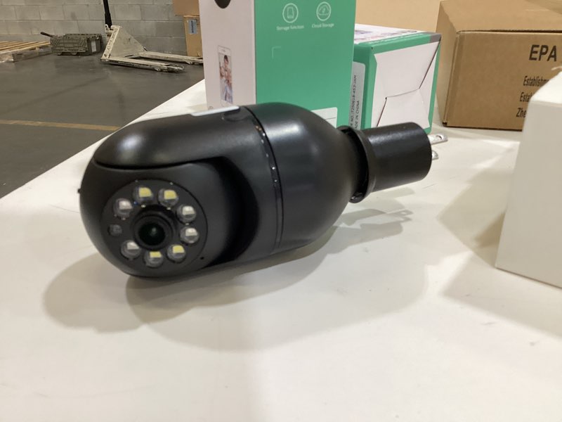 Condition photo showing New/Like New for 2k light bulb camera outdoor, 2.4/5ghz wi-fi 6 security cameras wireless outdoor, 360° ptz cameras for home security with color night vision, ai human detection, 2 way talk, easy installation 2pack