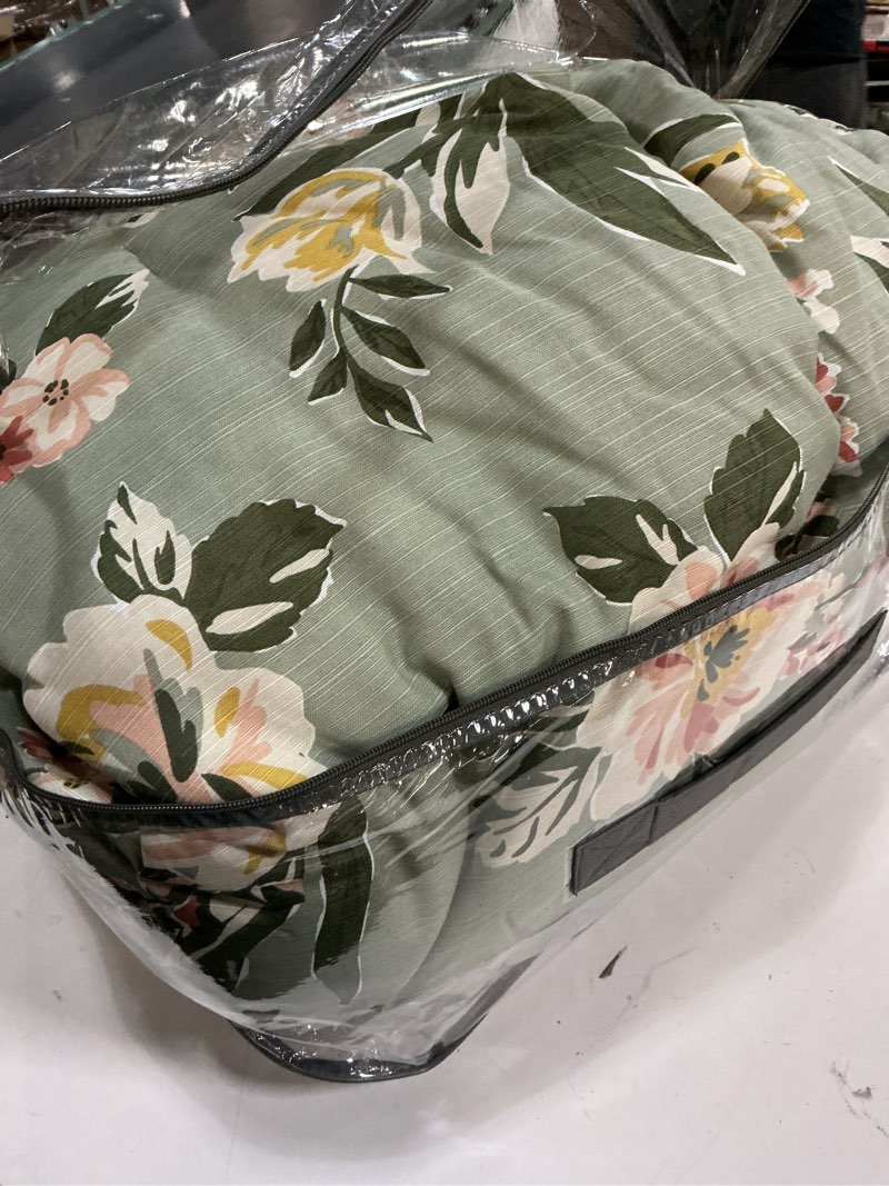 Condition photo showing Good Condition for Madison Park Vintage Floral Reversible Comforters King Size Bed, All Season, Down Alternative Bedding Comforter, Bedskirt, Pillows, Shams, Salara, King Green 7 Piece | Reversible