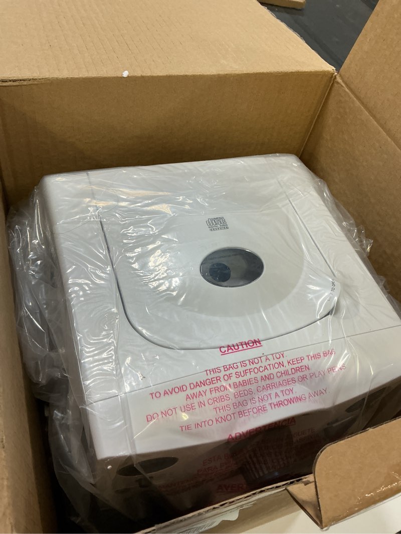 Condition photo showing As Is for Singing Machine Portable Karaoke Machine for Adults & Kids with Wired Microphone, White - Built-In Speaker, Bluetooth with LED Disco Lights - Karaoke System with CD+G Player & USB Connectivity