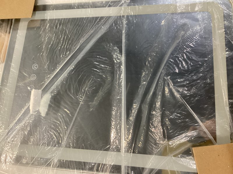 Condition photo showing Good Condition for Vanity Mirror with Lights, 18"x14" Hollywood Lighted Makeup Mirror for Tabletop & Bedroom 3 Color Lighting Modes Smart Touch Control 360° Rotation Detachable 18"L x 13"W