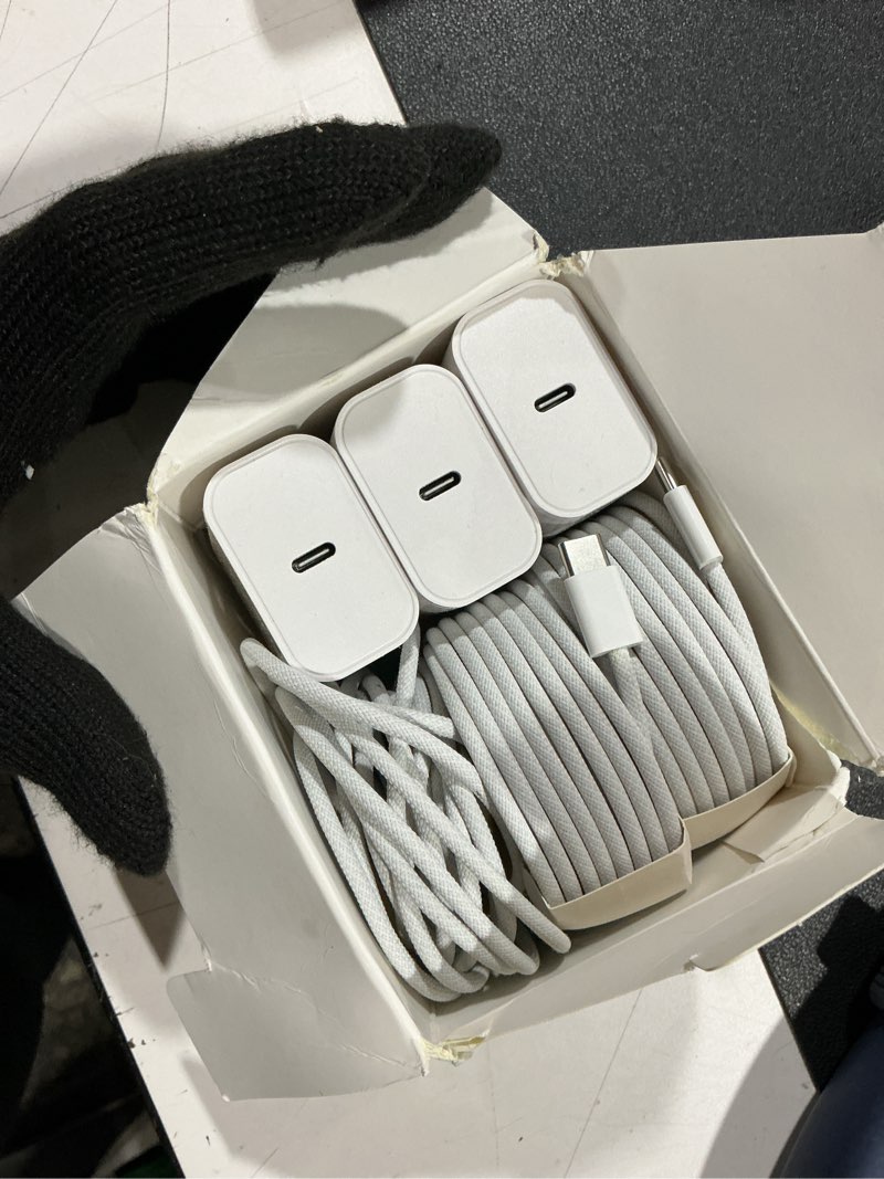 Condition photo showing Good Condition for fast usb c charger block for iphone 17 16 15,10ft long 3pack usbc to usbc cable ipad cord 20w travel plug fast charging braided cable for iphone 17 air/pro/max/16 pro/plus/15/15 pro/pro max,ipad pro