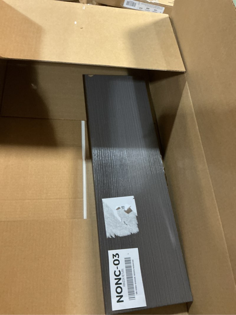 Condition photo showing As Is for BAYKA Grey Floating Shelves for Wall, 22.5 inches Wall Mounted Rustic Wood Shelves for Bathroom, Bedroom, Living Room, Floating Shelves for Books/Storage/Decor (Set of 3) E. Grey - Industrial Edge Style 22.5inches