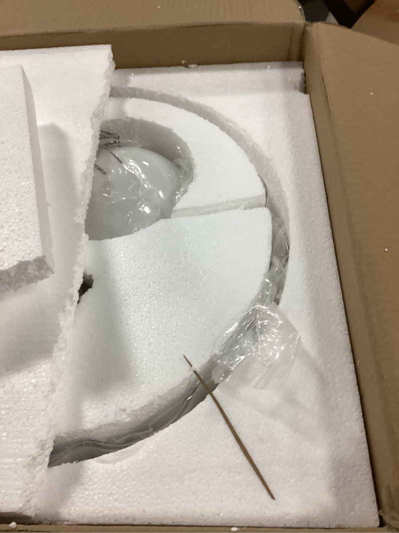 Condition photo showing As Is for Y'INSP Glass Pendant Light Fixtures, 15.98" Milk Glass and Gold Pendant Light Kitchen Island, Modern Mid Century Hanging Light for Dining Room, Bedroom, Hallway, Foyer