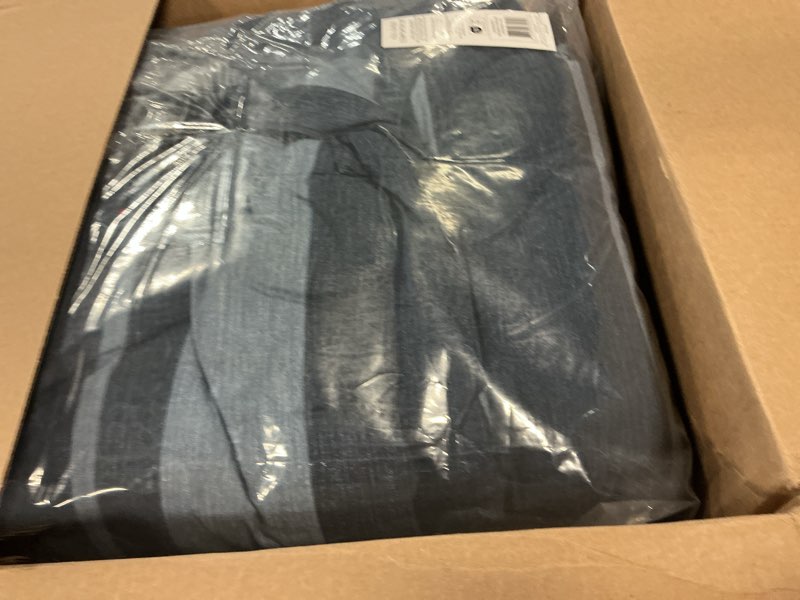 Condition photo showing As Is for nautica - queen comforter set, cotton reversible bedding with matching shams, stylish home decor (longpoint blue, queen)