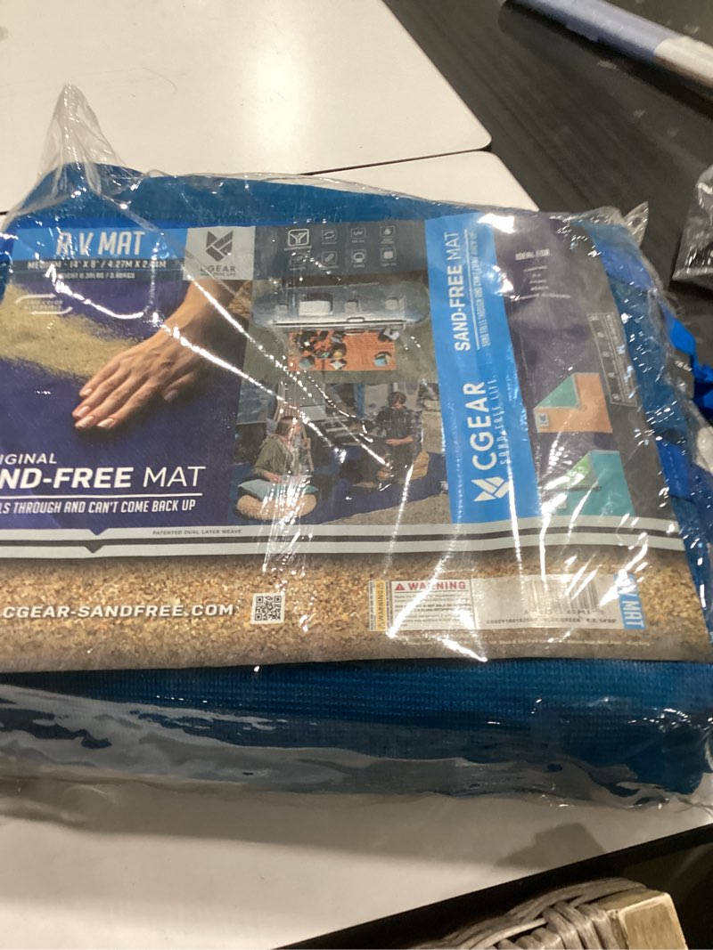 Condition photo showing As Is for cgear original rv sand-free outdoor mat – awning patio mat for rv, camper, camping & outdoor living blue/green 8' x 14'