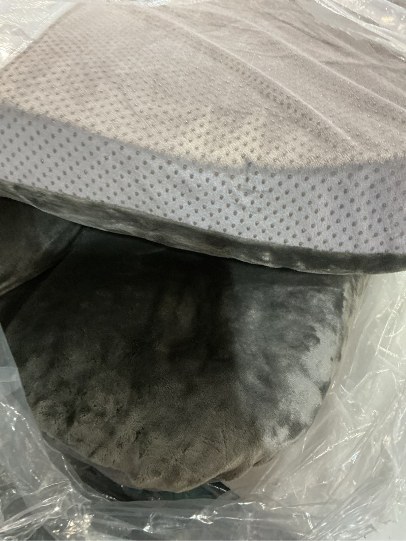Condition photo showing As Is for magic dog super comfy dog bed for large dogs, 47" extra large washable dog bed with removable cover, anti-slip bottom & high-density foam, jumbo size xl dog mattress 47.0"l x 39.0"w x 5.0"th grey