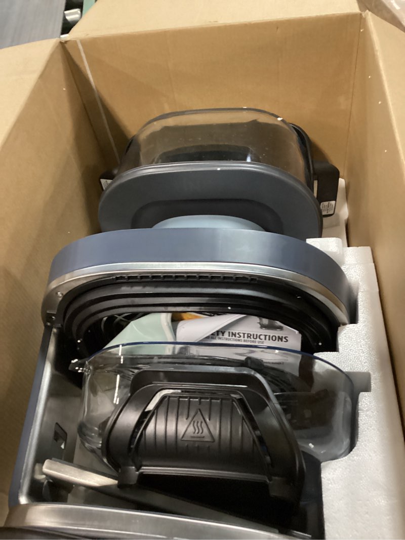 Condition photo showing Good Condition for Ninja Crispi Pro 6-in-1 Glass Air Fryer | 6qt & 2.5qt Glass Containers with Storage Lids | Non-Toxic | Meal Prep, Microwave, Freezer & Dishwasher Safe | Air Fry, Bake & More | Cyberspace | AS101CY