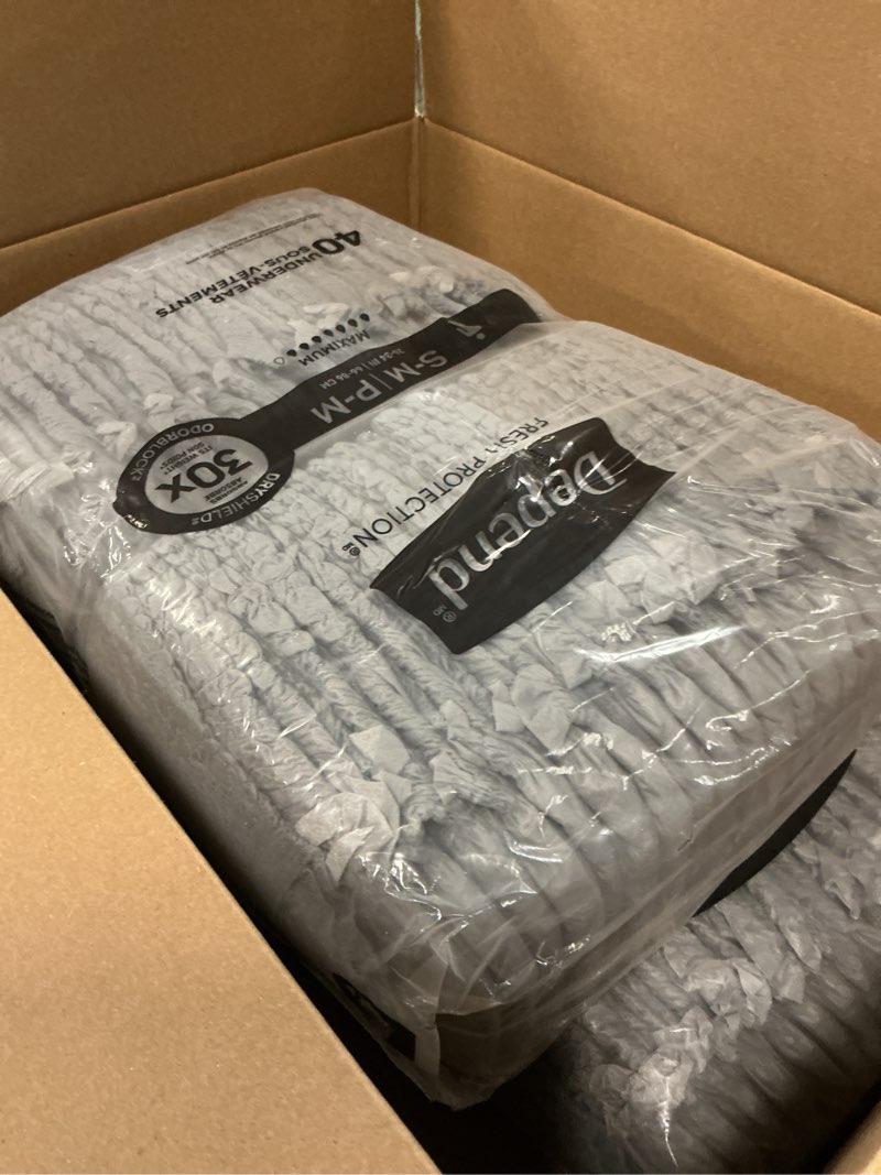 Condition photo showing Good Condition for Depend Fresh Protection Adult Diapers, Incontinence Underwear for Men, Disposable, Maximum, Small/Medium, Grey, 80 Count (2 Packs of 40), Packaging May Vary Small/Medium 80