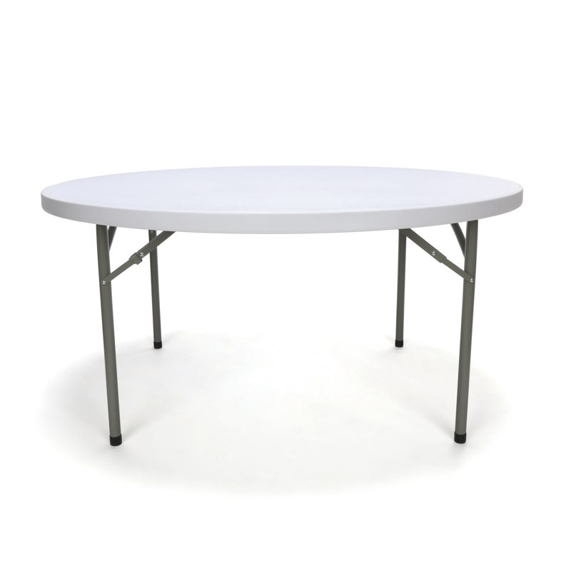 Essentials by OFM ESS-5060R 60" Round Folding Utility Table, White