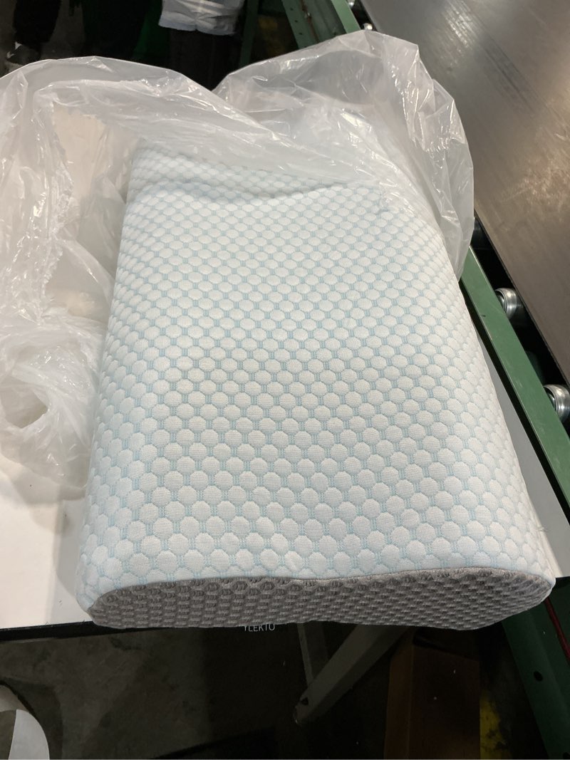 Condition photo showing Good Condition for Memory Foam Pillows Neck Pillow Bed Pillow for Sleeping Ergonomic Cervical Pillow Orthopedic Contour Pillow for Side Back Stomach Sleeper Blue Queen(23.6*14*4.9inches)