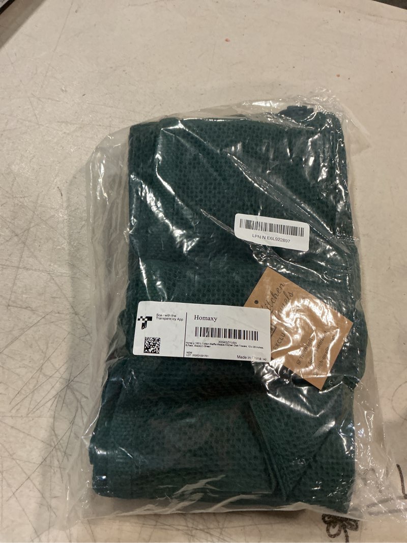 Condition photo showing New/Like New for homaxy 100% cotton waffle weave kitchen dish towels, ultra soft absorbent quick drying cleaning towel, 13 x 28 inches, 6-pack, blackish green blackish green 13 x 28 - 6 pack