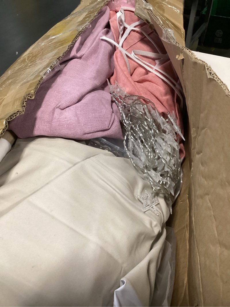 Condition photo showing As Is for 4 Pack Teepee Tent for Kids Slumber Party with Mattress,Fitted Sheet,Light String,Natural Cotton Washable Sleepover Tents for Girls Party Birthday Slumber Movie Night Supplies(Colorful)