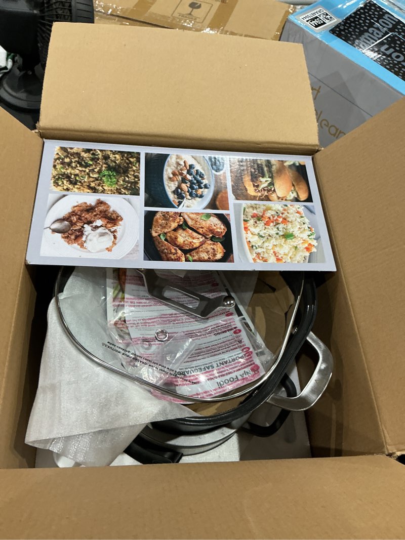 Condition photo showing As Is for ninja mc1101 foodi everyday possible cooker pro, 8-in-1 versatility, one-pot faster cooking replaces 10 tools, family-sized capacity with adjustable temp control, 6.5 quarts, midnight blue midnight blue 6.5-quart