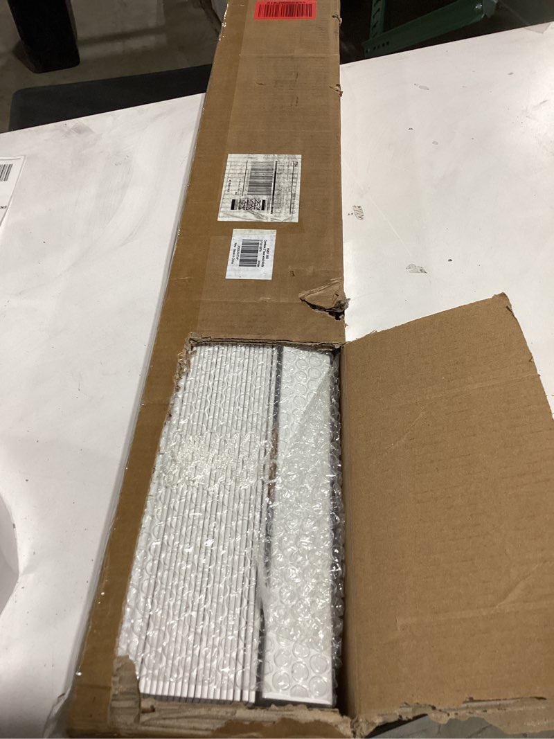 Condition photo showing New/Like New for LazBlinds 2-inch Cordless Faux Wood Blinds with Royal Valance, Room Darkening Horizontal Window Blinds, Inside Mount Blinds for Windows - Fit for Window 23'' W x 48'' H - White White 23"W x 48"H