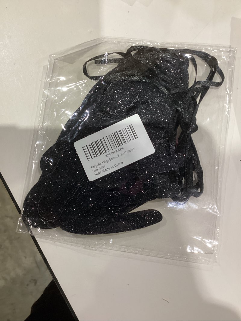 Condition photo showing New/Like New for Party Like a Virgo Banner, Big Virgo Energy, Virgo Season, 12 Zodiac Constellations Virgo Birthday Party Decorations Supplies, Black Glitter