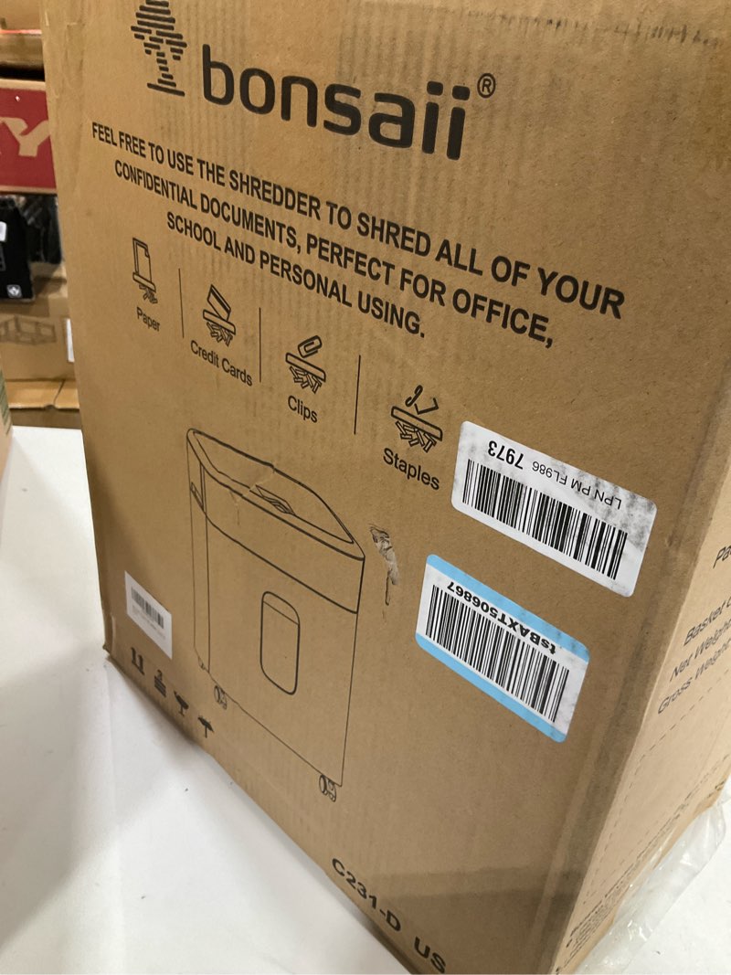 Condition photo showing Good Condition for bonsaii 100 sheets auto feed paper shredder, up to 30 minutes shredders for home office use, micro-cut heavy duty shredder / 4.2 gallons/security level p-4 (c231-d) 100-sheet auto feed