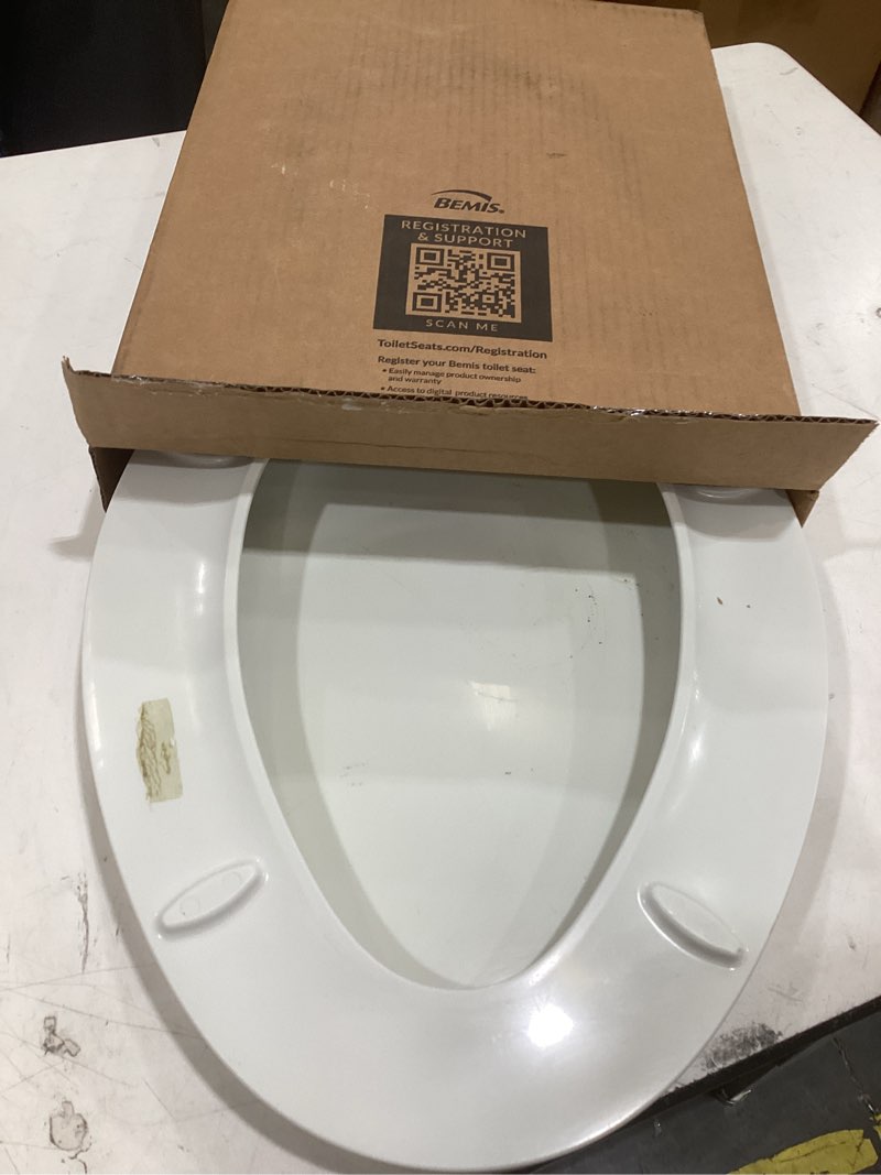 Condition photo showing As Is for mayfair 1847slow 000 kendall slow-close  removable enameled wood toilet seat that will never loosen  1 pack elongated - premium hinge  white