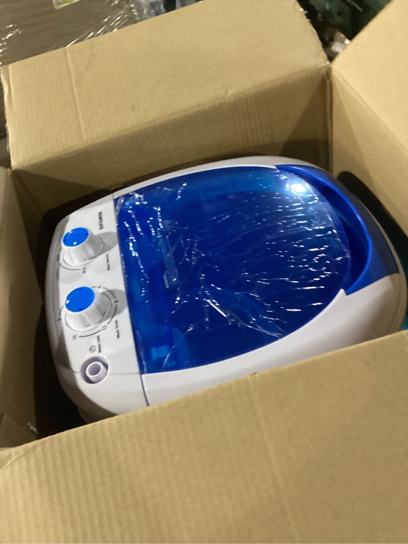 Condition photo showing Good Condition for item similar to photo) portable washing machine - 20l mini foldable washer with spin basket, 3 cleaning modes & deep cleaning for small clothes, collapsible laundry for apartment, home, hotel and travel (gray) grey