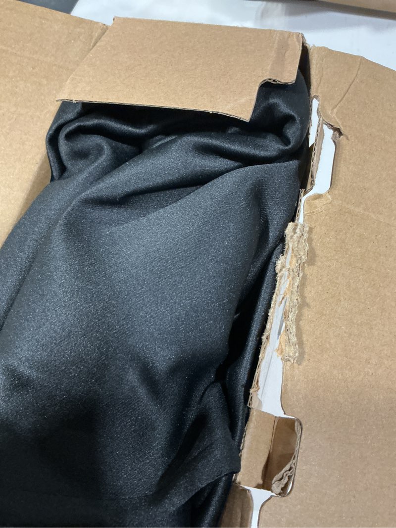 Condition photo showing Good Condition for miulee black pinch pleat blackout curtains 108 inch length 2 panels set for bedroom living room darkening back tab rod pocket pleated thermal insulated soundproof extra long floor to ceiling curtains black 40"w x 108"l (pack of 2)