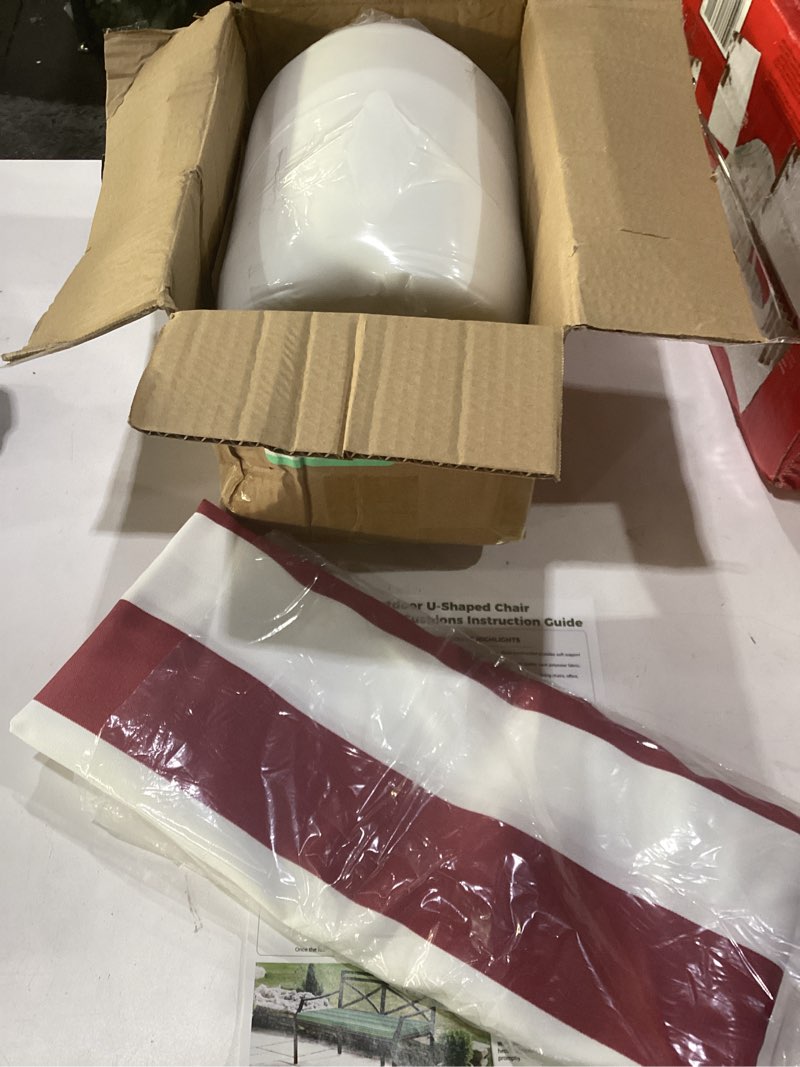 Condition photo showing Good Condition for funhome outdoor bench cushion 48 x18 x3 inch,waterproof portable settee cushion,foam insert with handle&ties,bench seat pads for garden patio porch swing backyard furniture(red stripe) red stripe 48 x 18 x 3 inches
