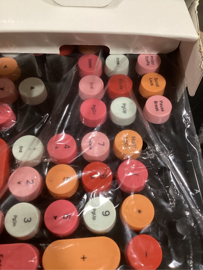 Condition photo showing Good Condition for Dilter Wireless Keyboard and Mouse Combo, 104 Keys Full-Sized 2.4 GHz Round Keycap Typewriter Keyboards, USB Receiver Plug and Play, for Windows, Computer, PC, Laptop, Desktop (Black Colorful)