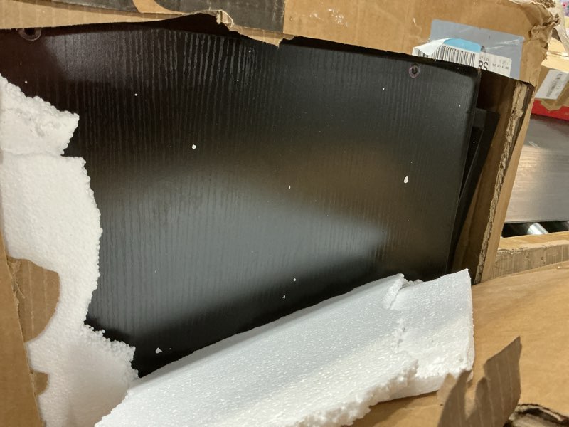 Condition photo showing Good Condition for Huuger L Shaped Desk with Power Outlets, 63 Inch Reversible Computer Desk with 3 Drawers and Shelves, Home Office Table for Corner Work Study Writing Gaming, Black Black 63inch