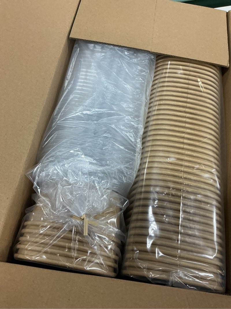 Condition photo showing Good Condition for 25 oz disposable kraft paper bowls with lids, rectangle food containers soup bowls party supplies treat bowls 50 pack with lids 25oz