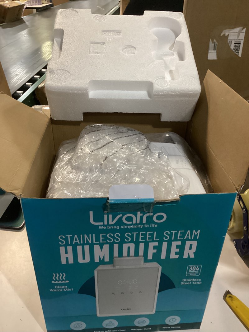 Condition photo showing New/Like New for 3L Stainless Steel Warm Mist Humidifier with Easy Clean and Warm Steam Function, Healthy Air Mist Humidifiers for Bedroom Living Room, with Sleep Mode and Auto-off Setting