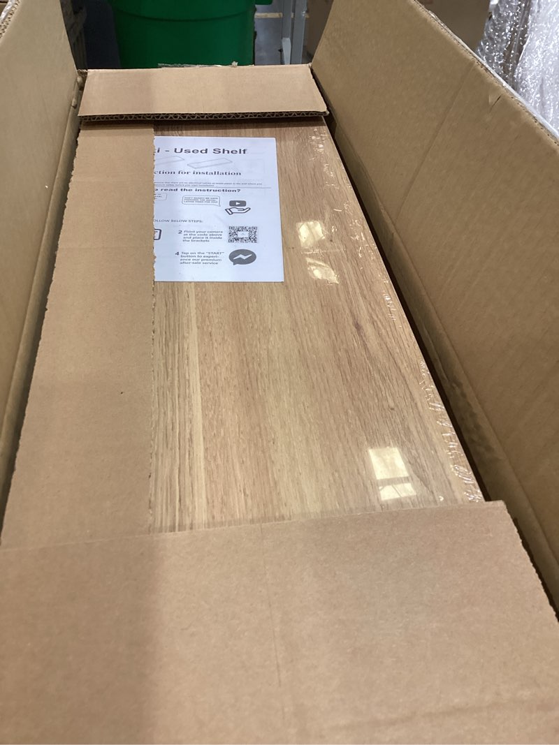 Condition photo showing Good Condition for oak floating shelves for wall?24in wall mounted display ledge shelves perfect for bedroom, bathroom, living room and kitchen decoration storage (oak, set of 2) oak 24 inch