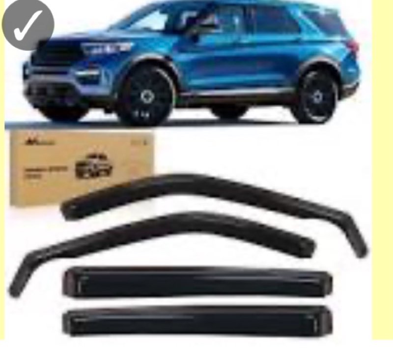 mengjiesi rain guards window visors 4 piece set for ford explorer 2020 2021 2022 2023 2024 2025 wind