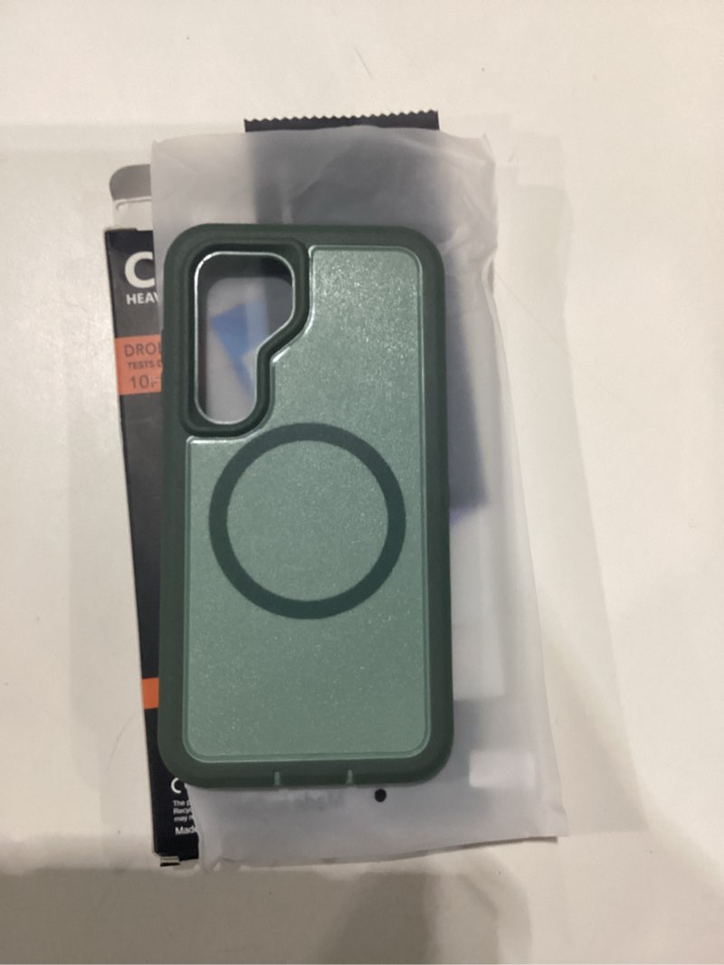 Condition photo showing New/Like New for magnetic case for samsung galaxy s25 with screen protector [compatible with magsafe wireless charging] [dual layer military-grade protection] heavy duty rugged shockproof protection cover, green samsung s25 sp green