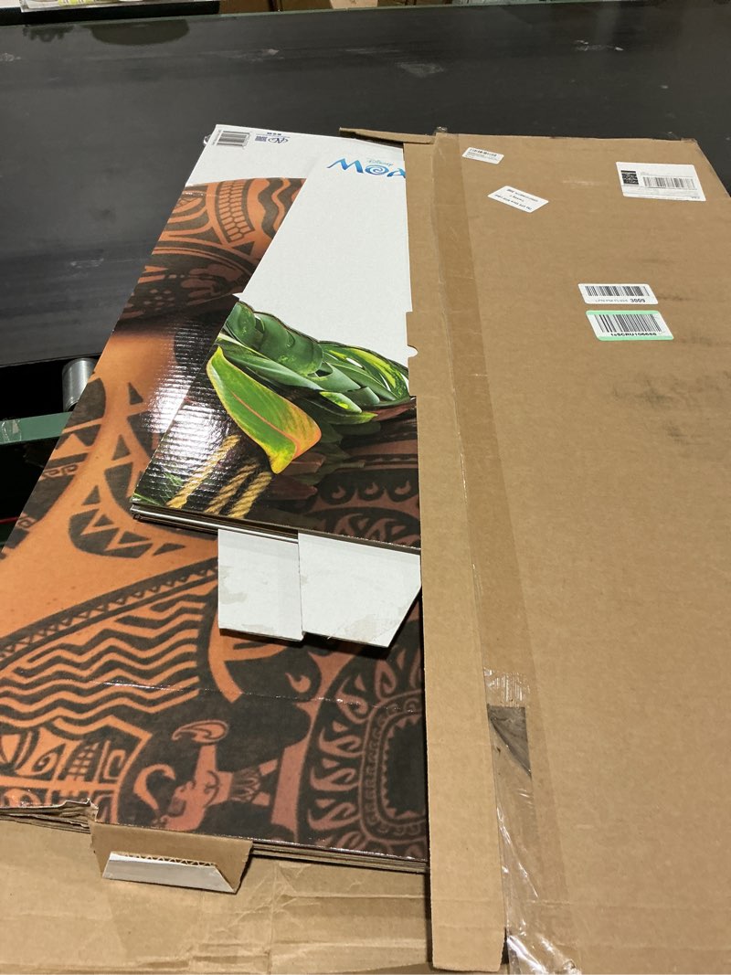Condition photo showing As Is for cardboard people maui & kotu life size cardboard cutout standup - disney's moana 2 (2024 film)
