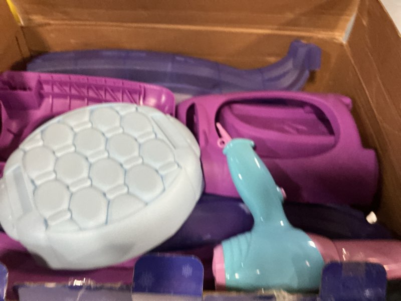 Condition photo showing As Is for princess vanity for toddlers girls 3-5 years old, kids vanity table and chair set with magic mirror light music, toddler makeup dresser set, interactive pretend play dress up beauty salon toys gifts