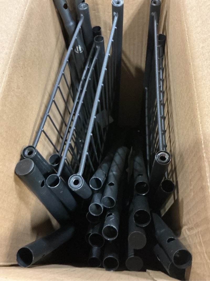 Condition photo showing As Is for 4-tier over the toilet storage, bathroom organizer, space-saving, above toilet storage rack with 4 hooks and paper holder, metal shelf, black 4-tier black