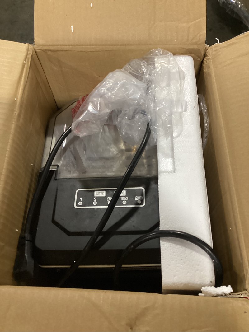 Condition photo showing As Is for Frigidaire 26 Lbs per Day Portable Compact Maker, Ice Making Machine, Stainless, Medium