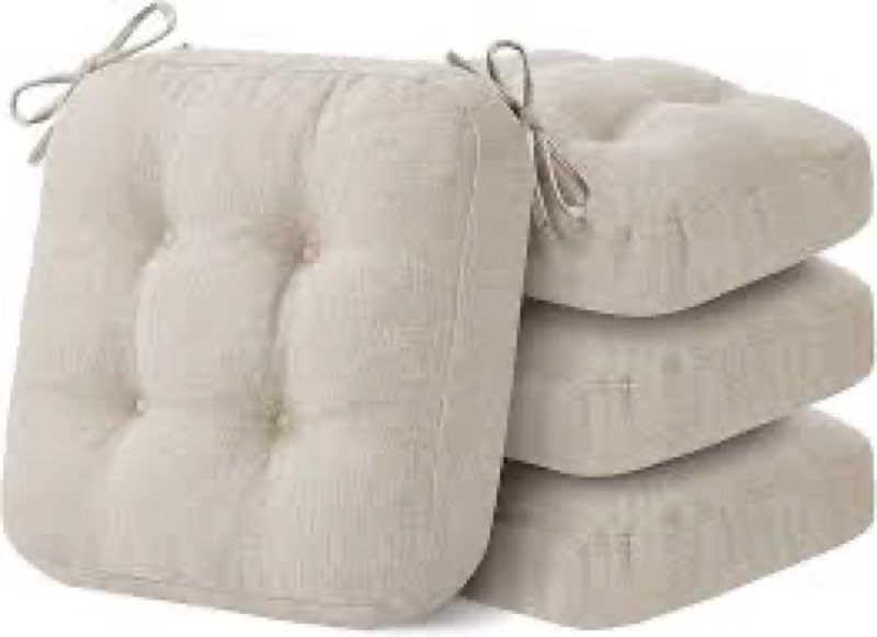 iaseahk chair cushions, memory foam dining chair cushions, tufted indoor chair pads, set of 4, 16.5'