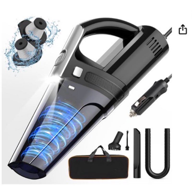 Car Vacuum, Portable Vacuum Cleaner with Powerful 7000PA Suction, DC 12V Power 16.4Ft Cord Vacuum Cleaner, LED Light, 0.33L Capacity, Car Accessories for Men/Women Brand: DRECELL