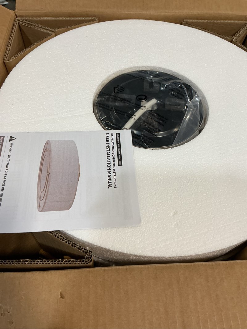 Condition photo showing New/Like New for ceiling fans with lights, 20" boho ceiling fan with light flush mount, drum rattan low profile with 6 speeds, remote control for bedroom, nursery, living room ivory boho
