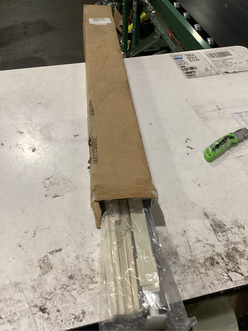 Condition photo showing New/Like New for no drill mini blinds, horizontal window blinds & shades, 35.5"wx48"h, cream | fabublinds 1" vinyl mini blinds no drill no tool easy installation, cordless for kids & pets safety w/ metal top rail cream 35.5"w x 48"h