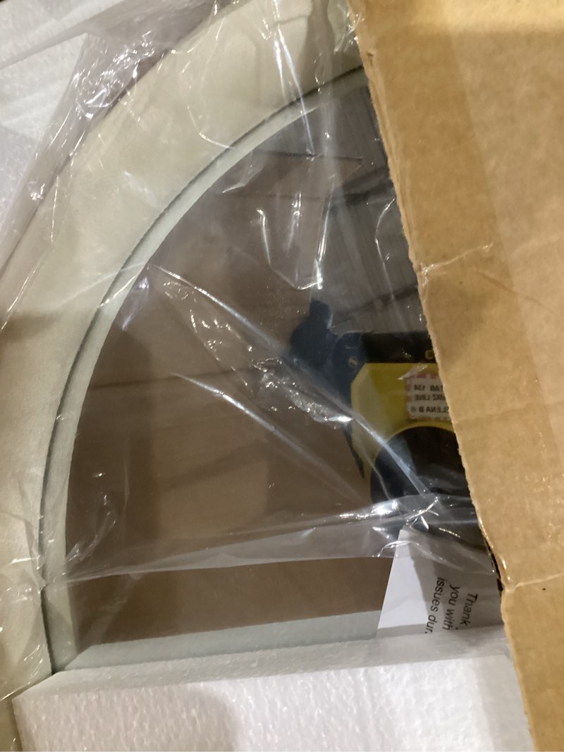 Condition photo showing Good Condition for Delma Arched Full Length Mirror, Free Standing Floor Velvet Finish Frame Mirror for Leaning or Hanging, Soft Touch Bedroom & Living Room Decor, Cream White Cream White 55"L x 20"W