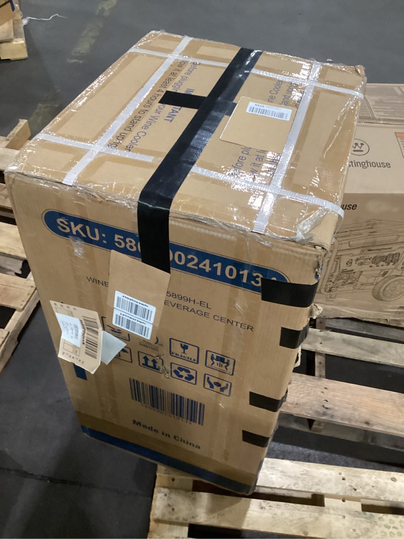 Condition photo showing As Is for Mini Fridge 130 Can Beverage Refrigerator Cooler, 3.2 Cu.Ft Drink Fridge for Soda Wine Beer, Adjustable Temperature Control for Home Office, Black Black 3.2 cu.ft