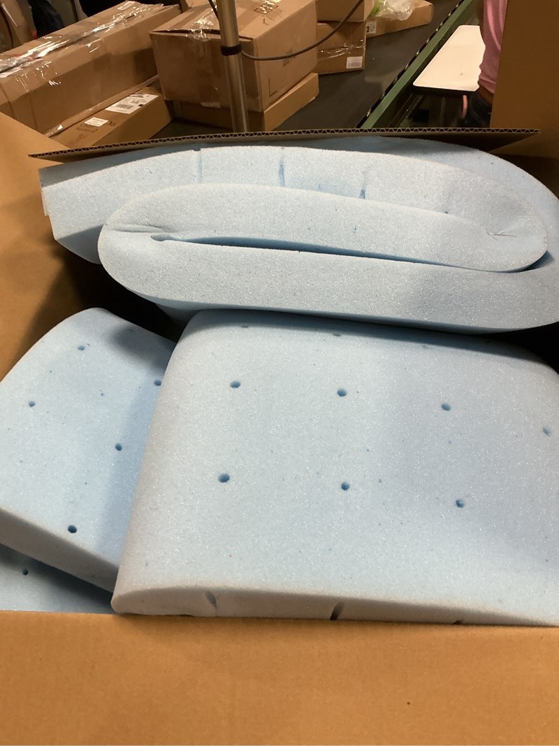 Condition photo showing Good Condition for Best Price Mattress 2 Inch Ventilated Memory Foam Mattress Topper, Cooling Gel Infusion, King, Dorm Essentials, Blue King 2 Inch